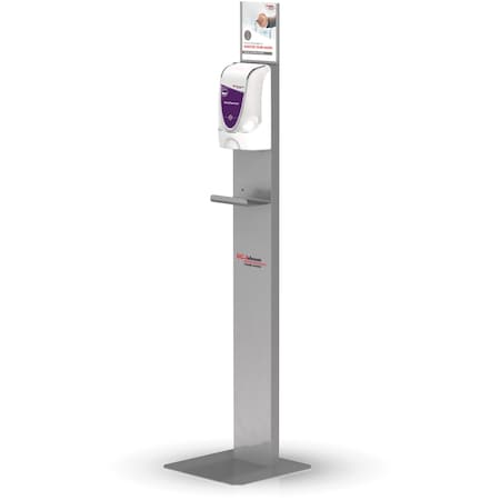 Sc Johnson Dispenser Stand, Touch-free, 19-3/10"Wx28"Lx3"H, Silver SJNTFDISPSTAND